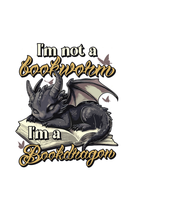 I am not a bookworm i am a bookdragon model alb pe tricou