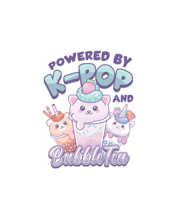 K-POP BUBBLE TEA model alb pe tricou