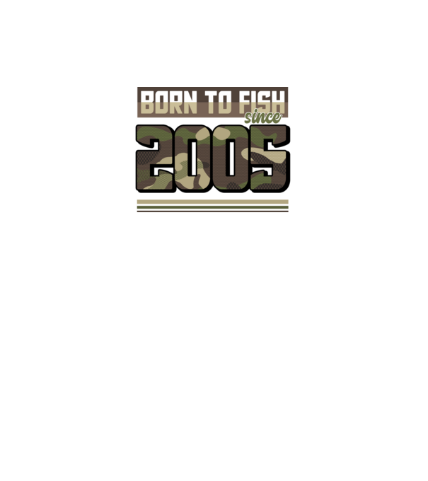 Born to fish since 2005 model negru pe tricou