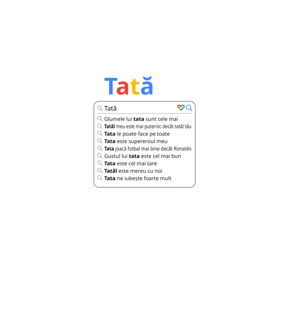 căutare Google Tată model negru pe tricou