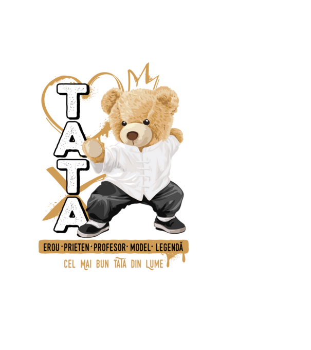 Tati Teddy model negru pe tricou