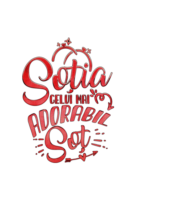 Soția celui mai adorabil soț model negru pe tricou
