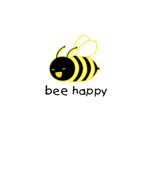 bee happy model gri pe tricou