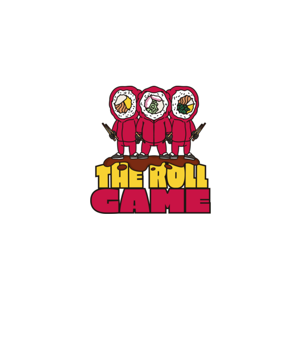 the roll game squid game model alb pe tricou