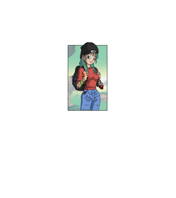 dragon ball bulma model negru pe tricou