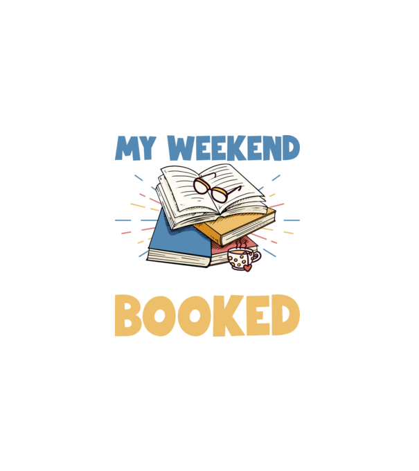 My weekend booked model negru pe tricou