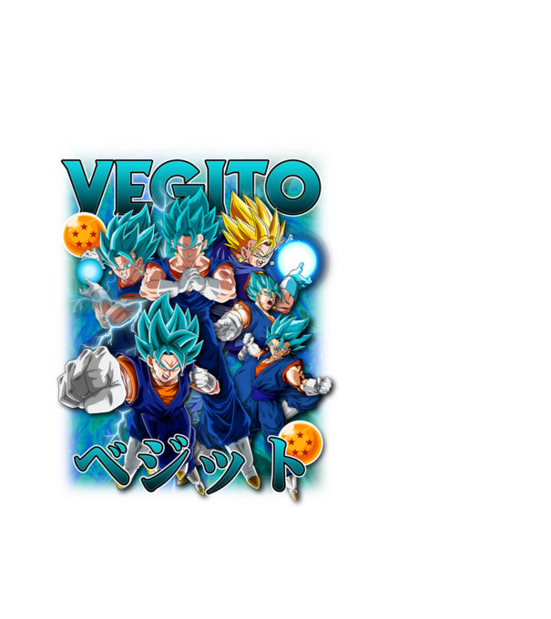 vegito dragonball model alb pe tricou