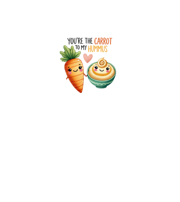 Carrot to my Hummus model alb pe tricou