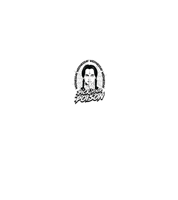 WEDNESDAY Pick your poison model alb/roșu pe tricou