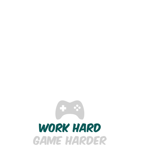 Work hard, game harder model negru pe tricou