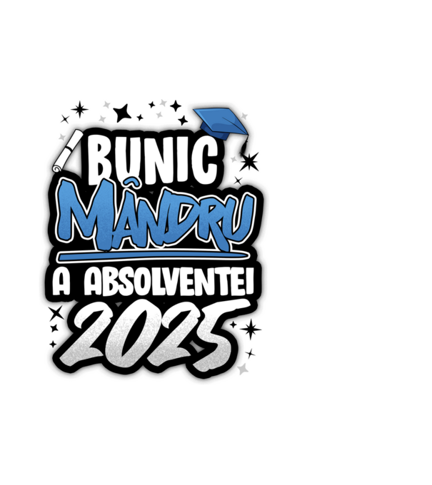 Bunic MÂNDRU a absolventei model alb pe tricou
