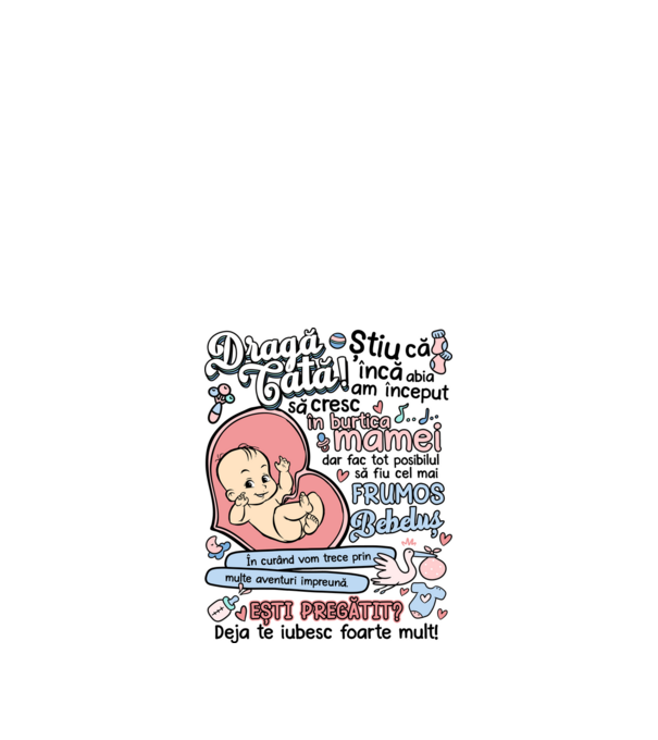 Dragă tată model alb pe tricou