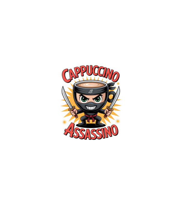 Cappuccino Assasino model nisipiu pe tricou
