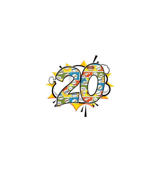 Birthday Comic Number 20 model turcoaz pe tricou