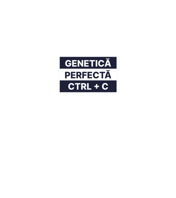 Genetică perfectă CTRL + C model alb pe tricou