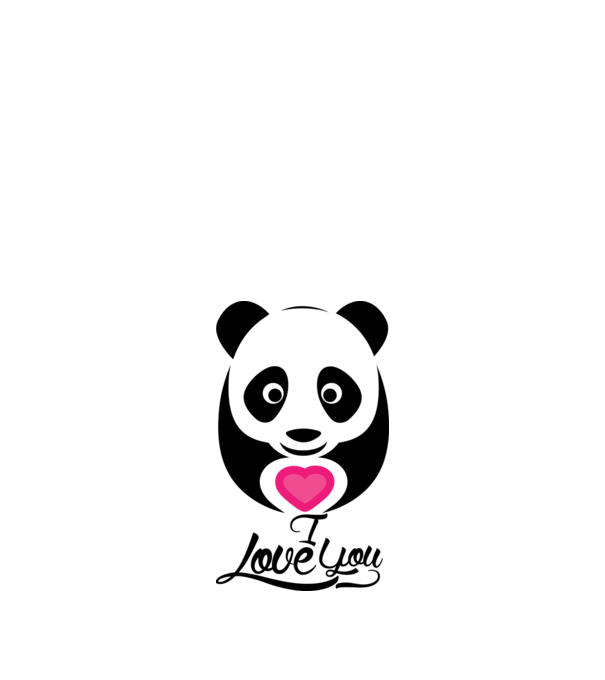 PandaHeart model alb pe tricou
