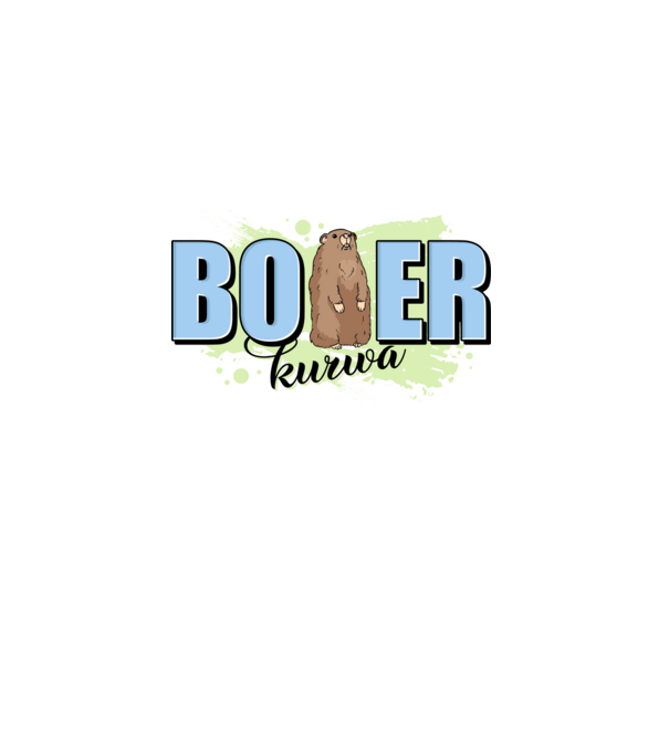 Bober Kurwa model alb pe tricou