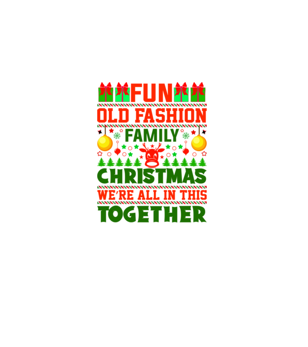 fun old fashion family christmas model negru pe tricou