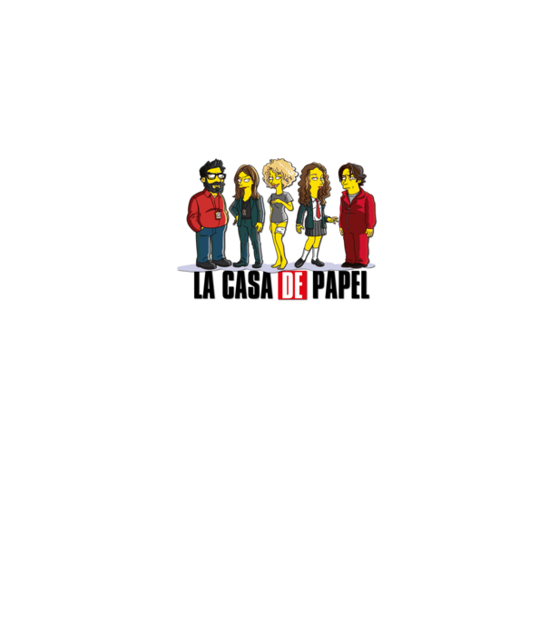 la casa de papel simpson model alb pe tricou