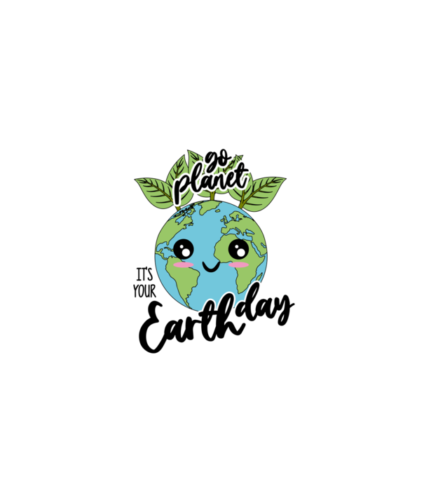 Go planet its your earth day model alb pe tricou