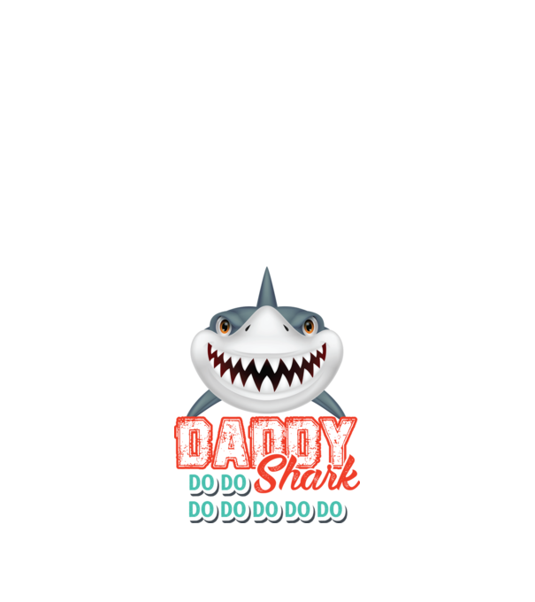 Daddy shark model alb pe tricou