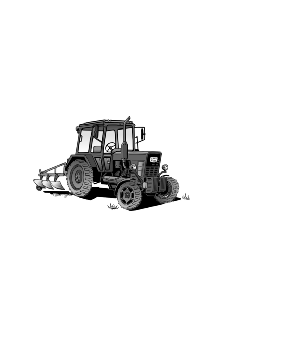 TRACTOR model albastru deschis pe tricou