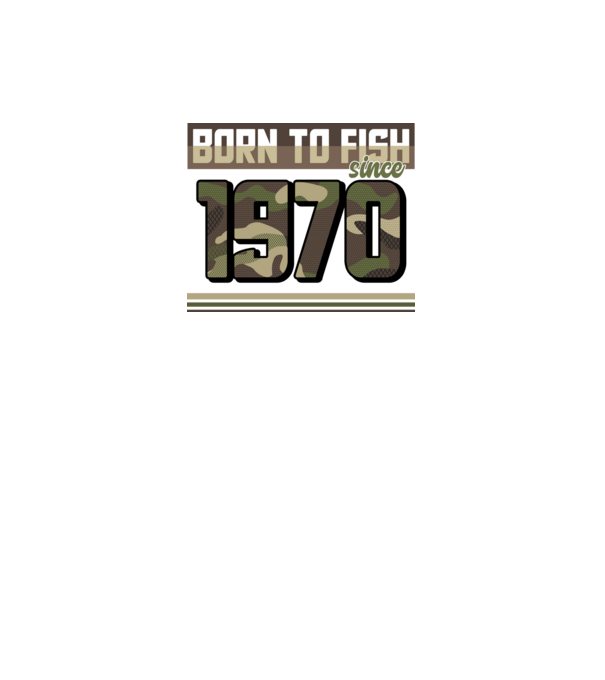 Born to fish since 1970 model negru pe tricou