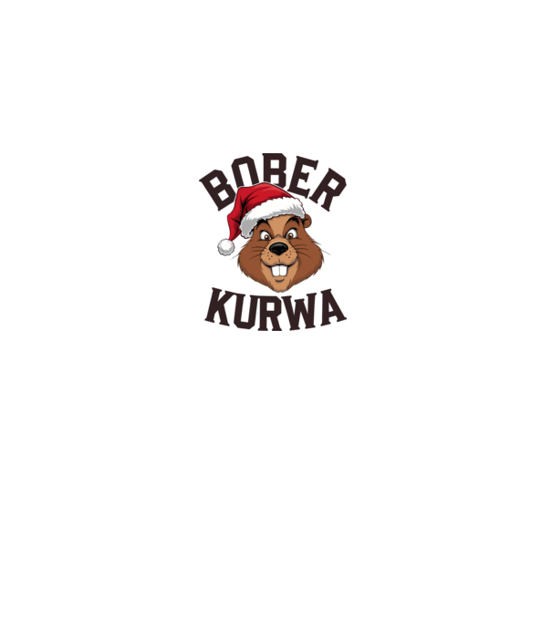 Bober kurwa xmas model alb pe tricou