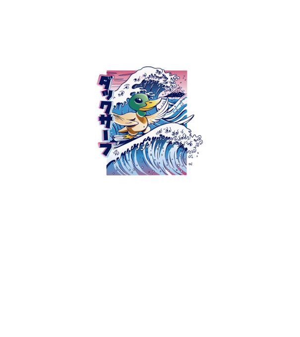 Surfer Duck model negru pe tricou