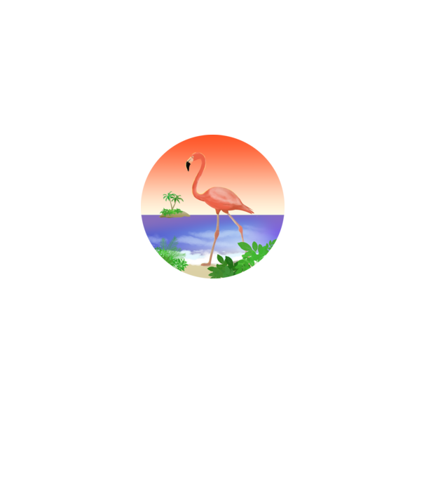 Flamingo model alb pe tricou
