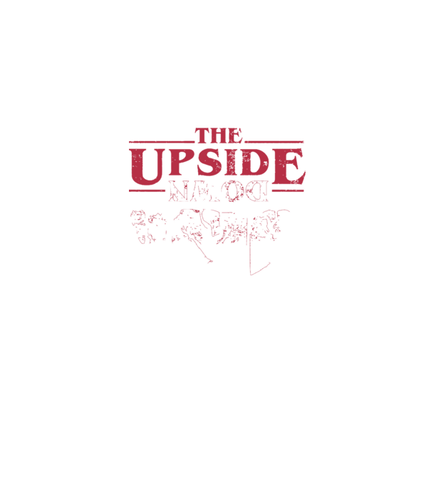 the upside down logo model albastru jeanși pe tricou