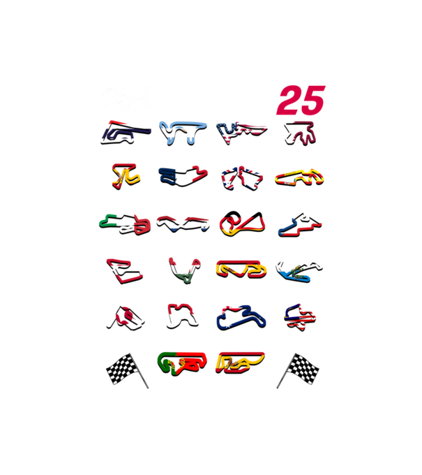 MOTOGP 25 CALENDAR Negru model negru pe tricou