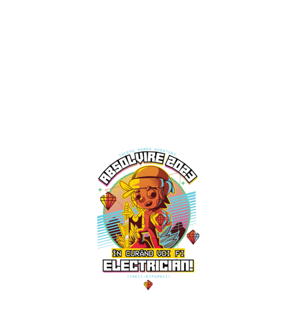 absolvire 2023 electrician model negru pe tricou