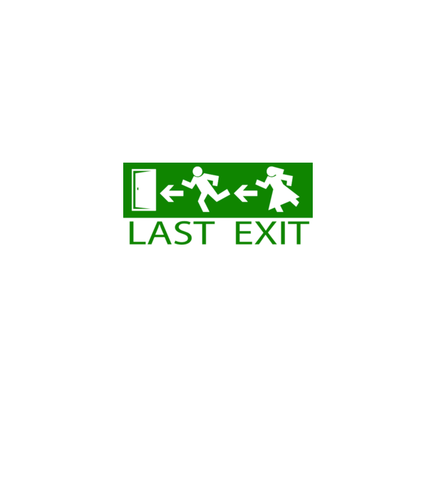 Last Exit model alb pe tricou