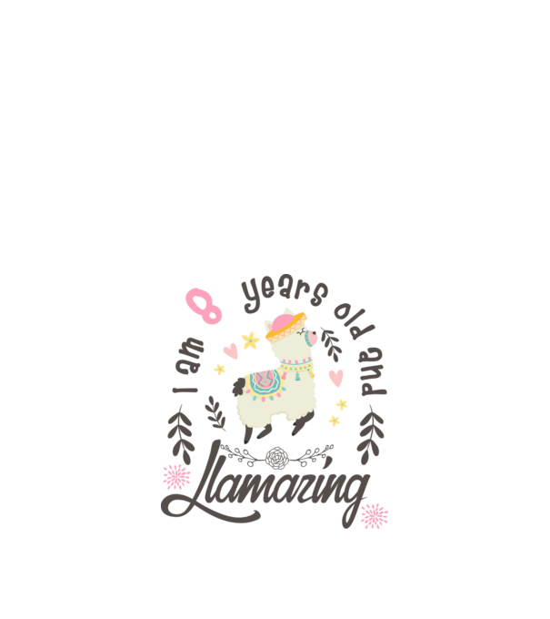 Birthday Llamazing 8 years old model alb pe tricou
