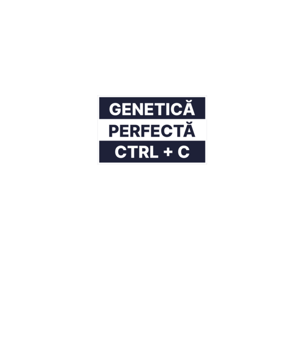Genetică perfectă CTRL + C model alb pe tricou