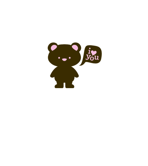 I Love You Bear model alb pe tricou