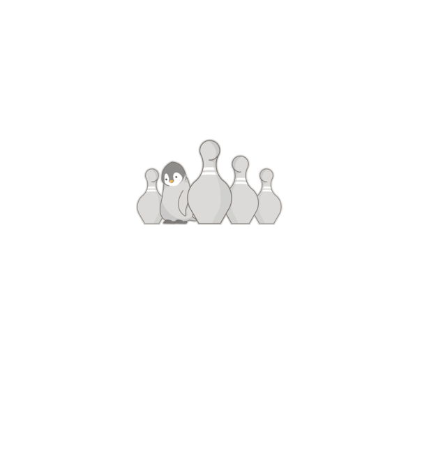 Bowling pinguin model alb pe tricou