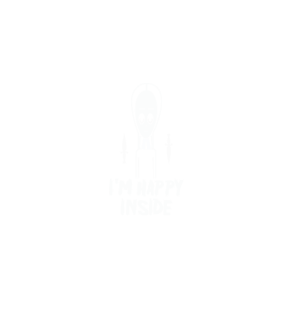 WEDNESDAY Happy inside model negru pe tricou