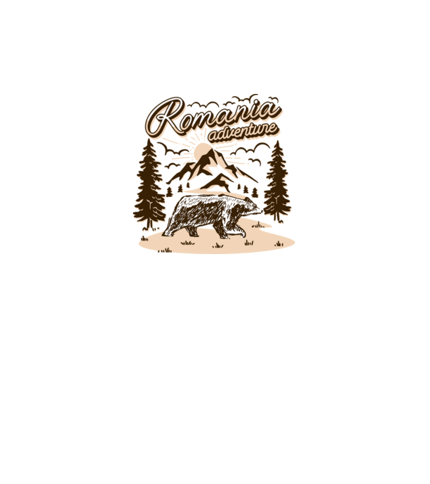 Romania bear adventure model alb pe tricou