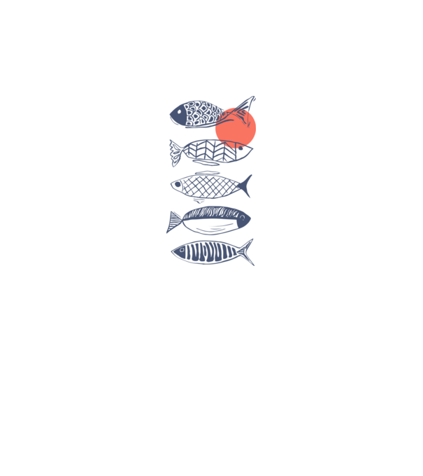 Fish model alb pe tricou