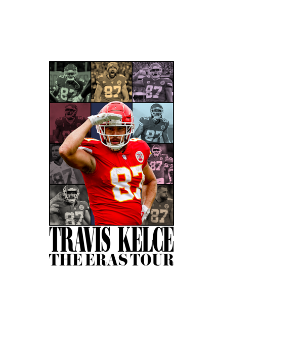 Taylor Swift Eras Travis Kelce model albastru deschis pe tricou