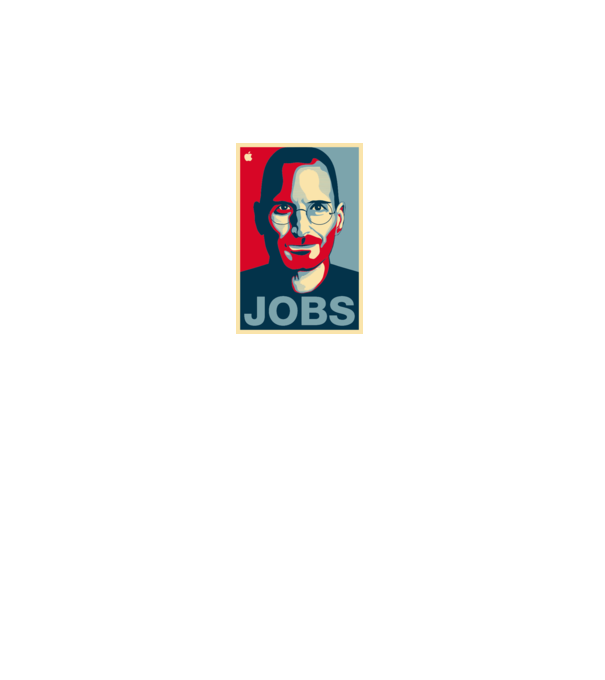 Jobs pop art model alb pe tricou
