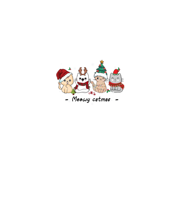 Meowy catmas 2 model alb pe tricou