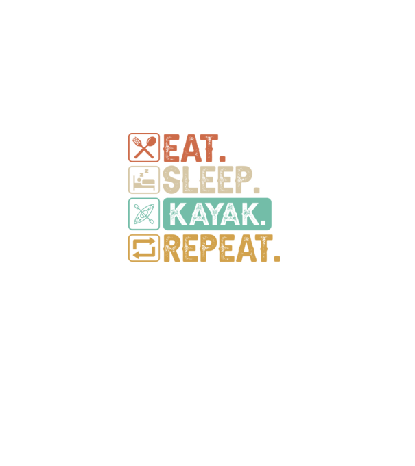 Eat Sleep Kayak model negru pe tricou