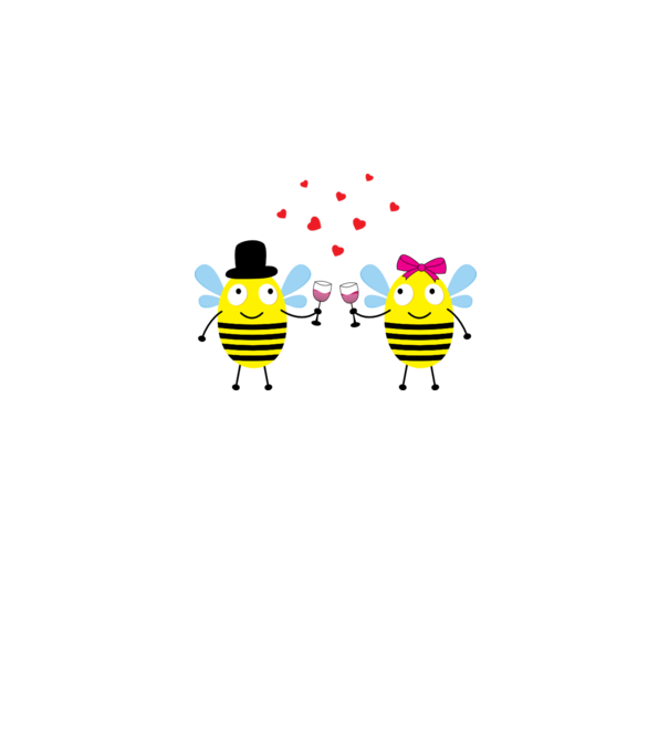 Bee Love model alb pe tricou