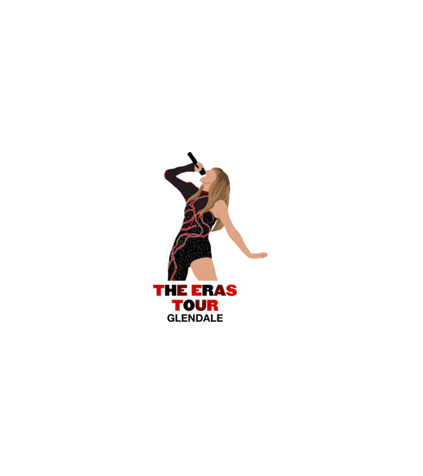 Taylor Swift The Eras Tour Glendale model alb pe tricou