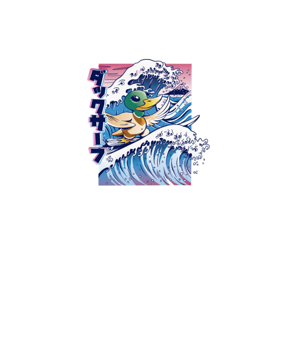 Surfer Duck model negru pe tricou
