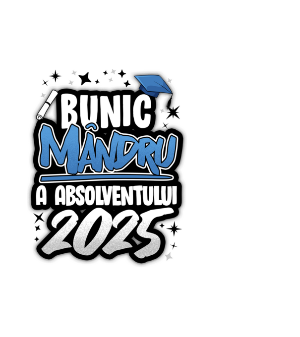 Bunic MÂNDRU a absolventului model alb pe tricou