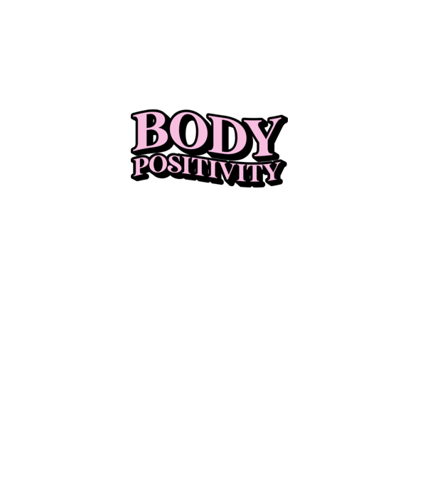BodyPositivity model alb pe tricou